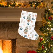 Trendfarbenes Weihnachtsmuster | Wasserfarbe Kleiner Weihnachtsstrumpf