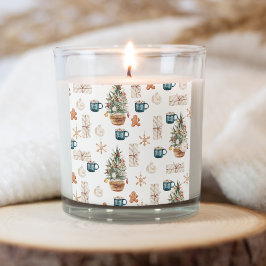 Trendfarbenes Weihnachtsmuster | Wasserfarbe Quadratischer Aufkleber