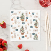 Trendfarbenes Weihnachtsmuster | Wasserfarbe Serviette (Beispiel)