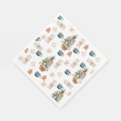 Trendfarbenes Weihnachtsmuster | Wasserfarbe Serviette (Ecke)
