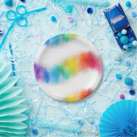 Trendfarbige Abstrakte Vorlage Moderner Regenbogen Pappteller (Party)
