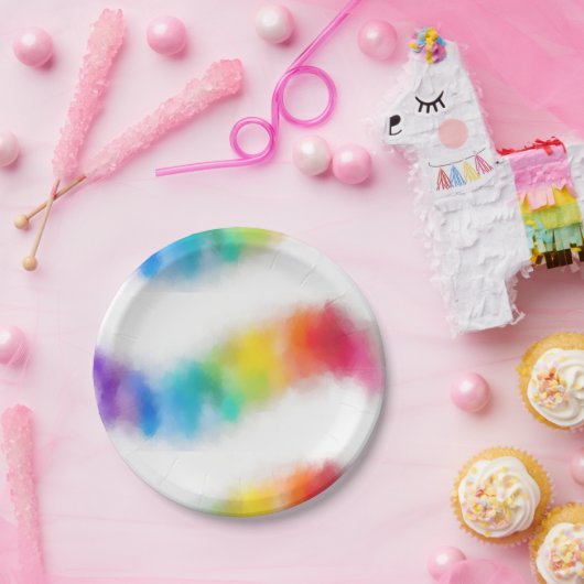 Trendfarbige Abstrakte Vorlage Moderner Regenbogen Pappteller (Party)