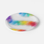Trendfarbige Abstrakte Vorlage Moderner Regenbogen Pappteller (Schrägansicht)