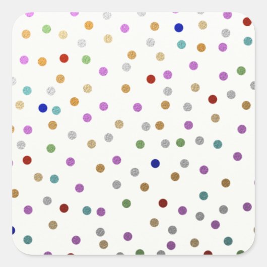 Trendfarbige Punktmuster Quadratischer Aufkleber (Vorderseite)