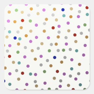 Trendfarbige Punktmuster Quadratischer Aufkleber