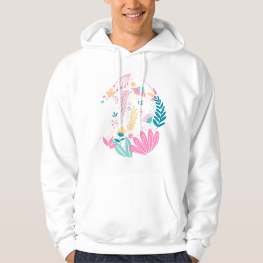 Trendfarbige Wildblumen-Geschenk Hoodie (Vorderseite)