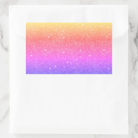 Trendfarbiger Regenbogen-Glitzer-Aufkleber Rechteckiger Aufkleber (Tasche)