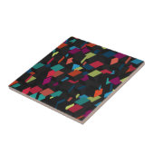 Trendfarbiges Abstrakt geometrisches Kubikmuster C Fliese (Seite)