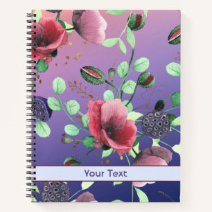 Trendfarbiges BlumenNotebook Notizblock