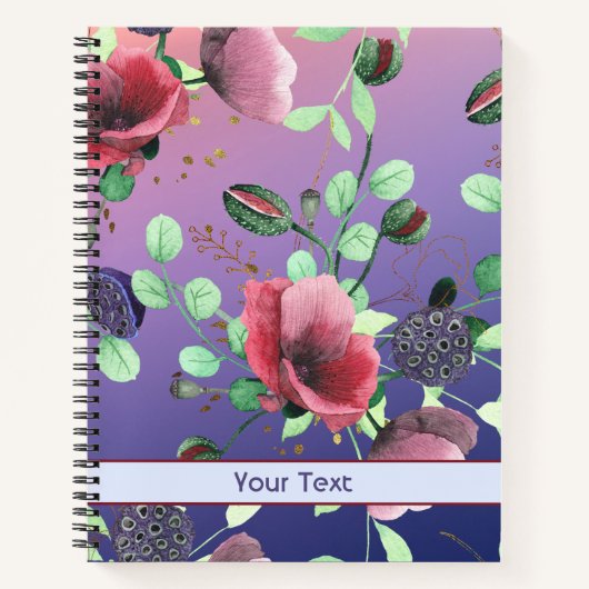 Trendfarbiges BlumenNotebook Notizblock (Vorderseite)