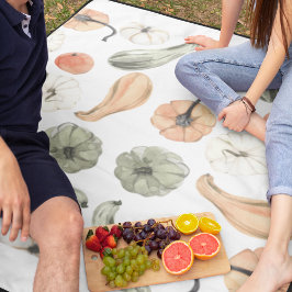 Trendfarbiges Kürbismuster | Herbstwoben Fleecedecke