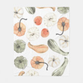 Trendfarbiges Kürbismuster | Herbstwoben Fleecedecke (Vorderseite)