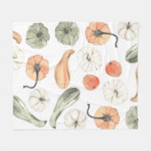 Trendfarbiges Kürbismuster | Herbstwoben Fleecedecke (Vorderseite (Horizontal))