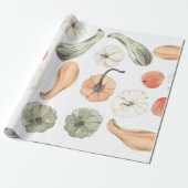 Trendfarbiges Kürbismuster | Herbstwoben Geschenkpapier (Ungerollt)