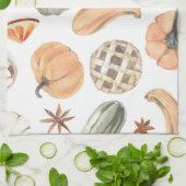 Trendfarbiges Kürbismuster | Herbstwoben Geschirrtuch (Gefaltet)