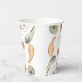 Trendfarbiges Kürbismuster | Herbstwoben Pappbecher (Rechts)