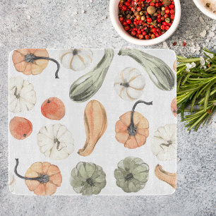 Trendfarbiges Kürbismuster Herbstwoben Schneidebrett
