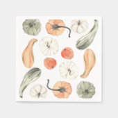 Trendfarbiges Kürbismuster | Herbstwoben Serviette (Vorderseite)