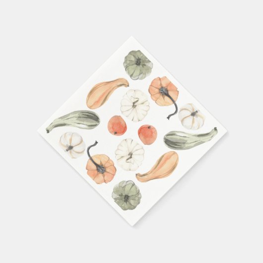 Trendfarbiges Kürbismuster | Herbstwoben Serviette (Ecke)