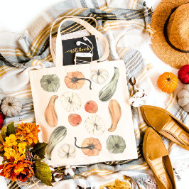 Trendfarbiges Kürbismuster | Herbstwoben Tragetasche