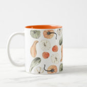 Trendfarbiges Kürbismuster | Herbstwoben Zweifarbige Tasse (Links)