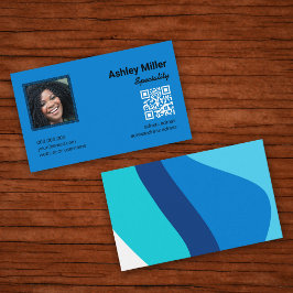 Trendfarbiges QR-Foto Visitenkarte