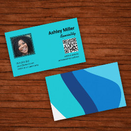 Trendfarbiges QR-Foto Visitenkarte
