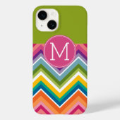 Trendfarbiges Zickzack Muster, kundenspezifisches  Case-Mate iPhone Hülle (Rückseite)
