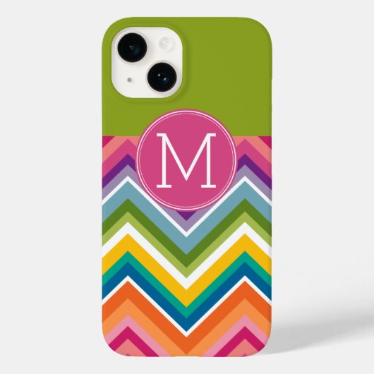 Trendfarbiges Zickzack Muster, kundenspezifisches Case-Mate iPhone Hülle (Rückseite)