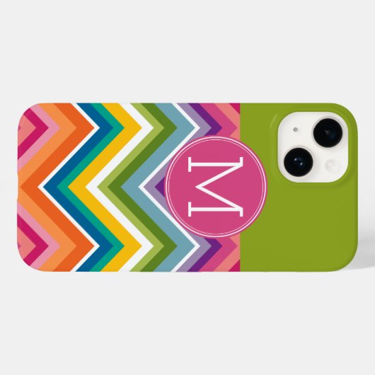 Trendfarbiges Zickzack Muster, kundenspezifisches Case-Mate iPhone Hülle (Rückseite (Horizontal))