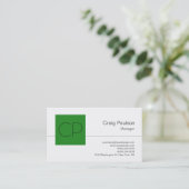 Trendforest Green White Monogram Business Card Visitenkarte (Stehend Vorderseite)
