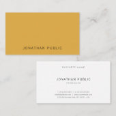 Trendgelb braun einfache Minimalistische Vorlage Visitenkarte (Vorne/Hinten)