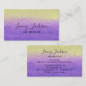 Trendgelb und leicht lila abstrakt visitenkarte (Vorne/Hinten)