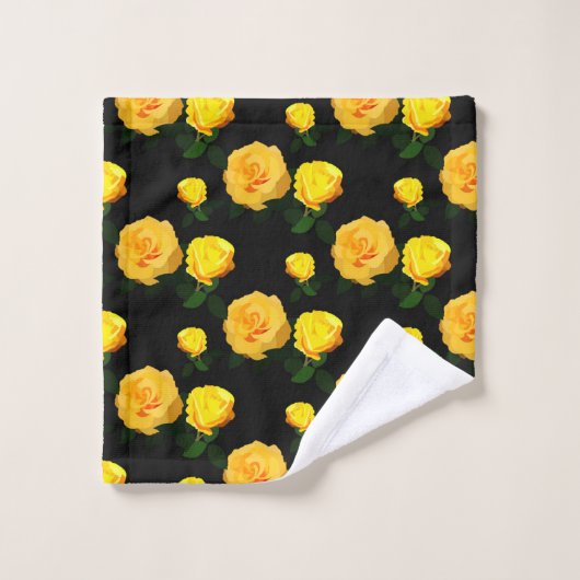 trendgelbe Blüte Badhandtuch Set (Waschlappen)