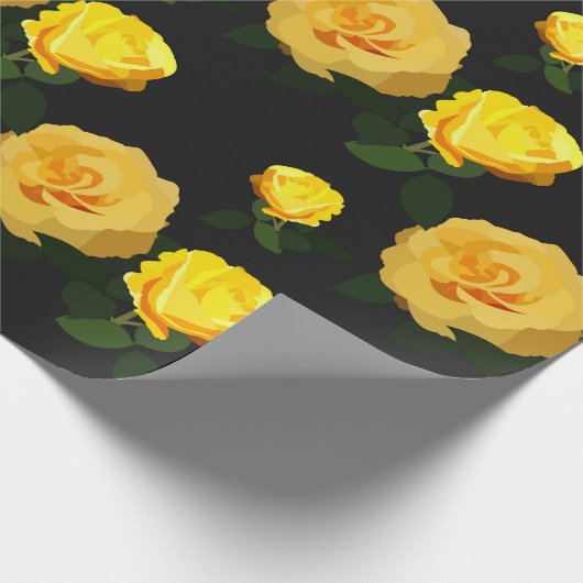 trendgelbe Blüte Geschenkpapier (Ecke)