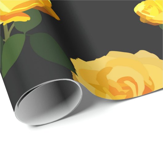 trendgelbe Blüte Geschenkpapier (Rolleneckpunkt)