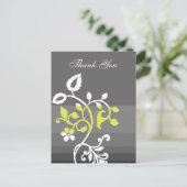 trendgelbe graue Dankeskarten Postkarte (Stehend Vorderseite)