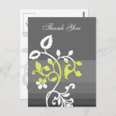 trendgelbe graue Dankeskarten Postkarte (Vorne/Hinten)