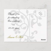 trendgelbe graue Dankeskarten Postkarte (Rückseite)