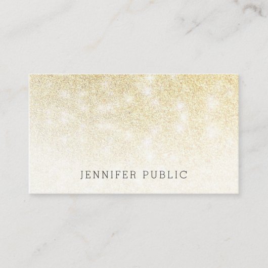 Trendgold Glitzer Moderne Berufliche Vorlage Visitenkarte (Vorderseite)