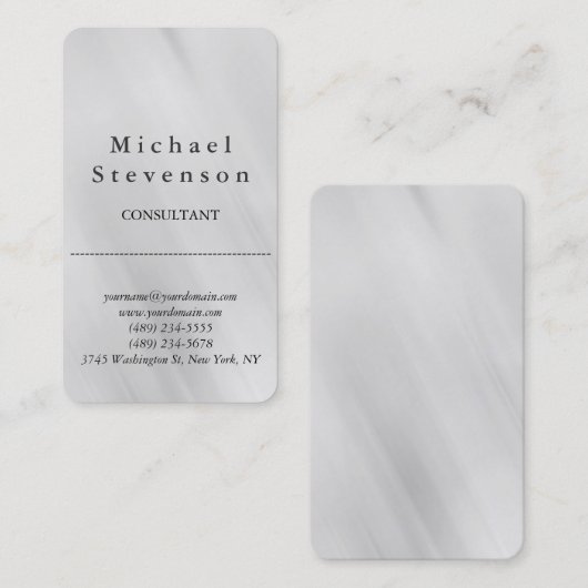 Trendgraue abgerundete Corner Business Card Visitenkarte (Vorne/Hinten)