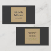 Trendgraue Beige Stripe Manager Business Card Visitenkarte (Vorne/Hinten)