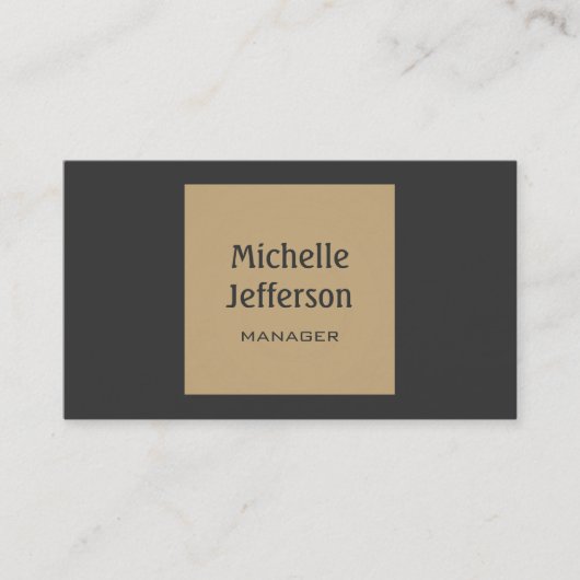 Trendgraue Beige Stripe Manager Business Card Visitenkarte (Vorderseite)