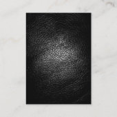 Trendgraue Black Leather Monogram Business Card Visitenkarte (Rückseite)