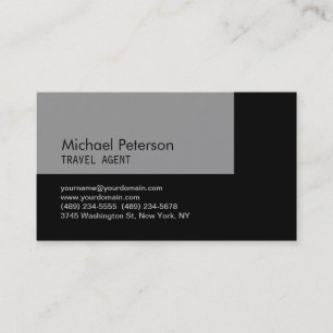 Trendgraue Black Travel Agent Business Card Visitenkarte