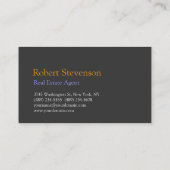 Trendgraue blaue gelbe, moderne Visitenkarte (Rückseite)