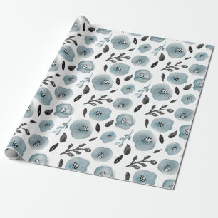 Trendgraue Blume Geschenkpapier