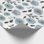 Trendgraue Blume Geschenkpapier (Ecke)
