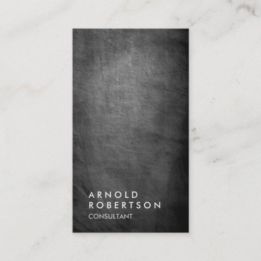 Trendgraue Chalkboard Consultant Business Card Visitenkarte (Vorderseite)