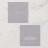 Trendgraue Karos Moderne Minimalistische Beruflich Quadratische Visitenkarte (Vorne/Hinten)